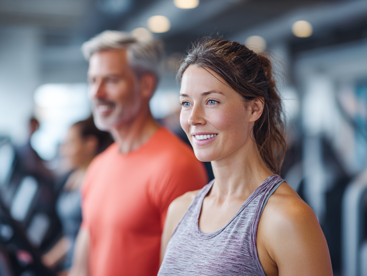 Група різновікових людей займається фітнесом на природі